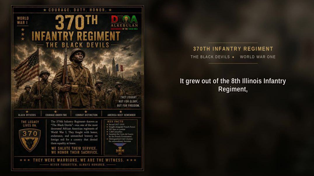 ⁣The 370th Infantry Regiment was one of the great Black fighting units of World War One, known as the