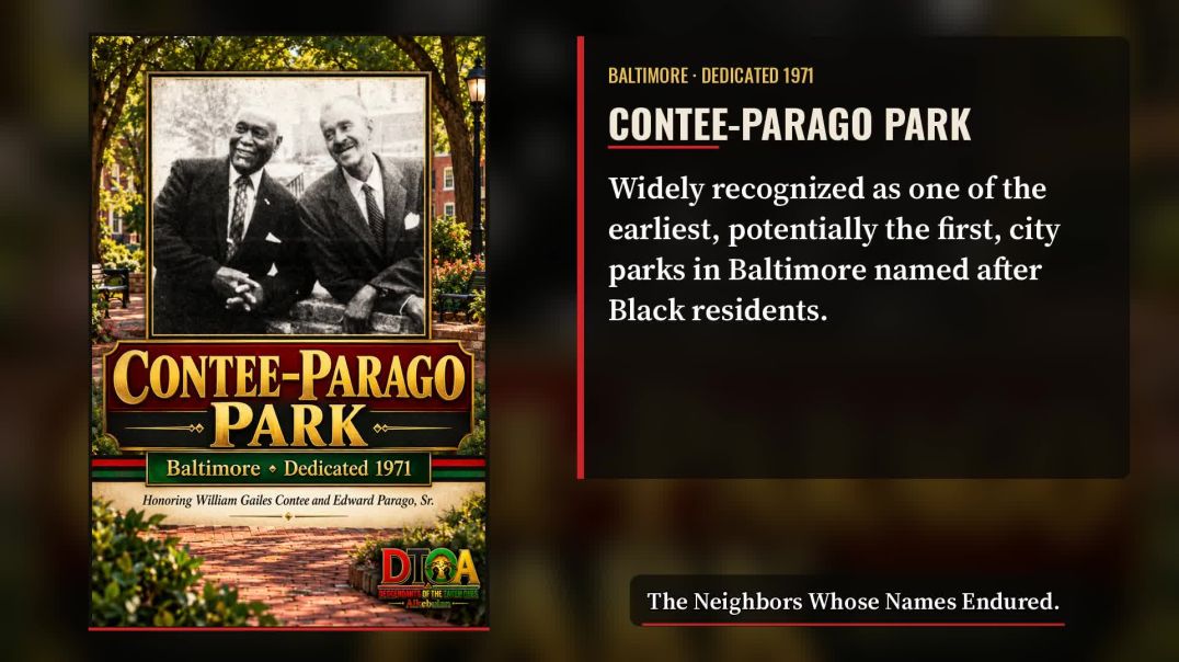 ⁣a park honors two Black residents: William Gailes Contee, an upholsterer and small business owner, a