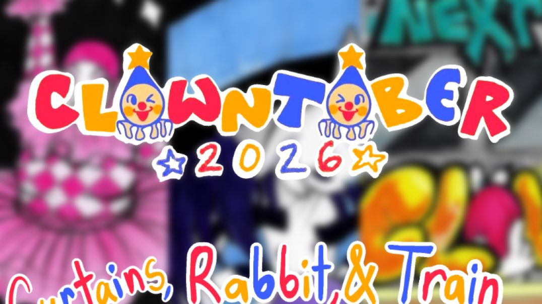 ⁣Clowntober Day 7, 8 & 9 (Curtains, Rabbit, and Train)