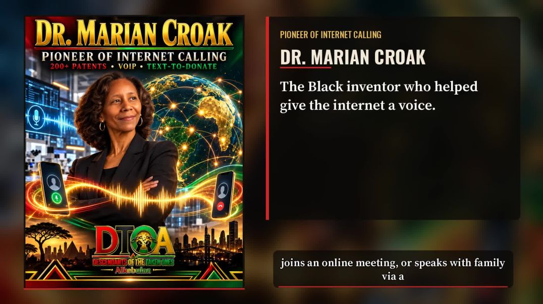 ⁣THE BLACK INVENTOR WHO HELPED GIVE THE INTERNET A VOICE DR. MARIAN CROAK