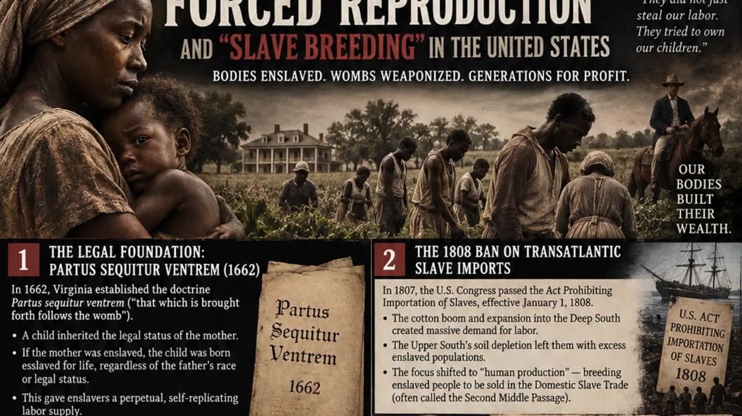 ⁣FORCED REPRODUCTION AND “SLAVE BREEDING” IN THE UNITED STATES
