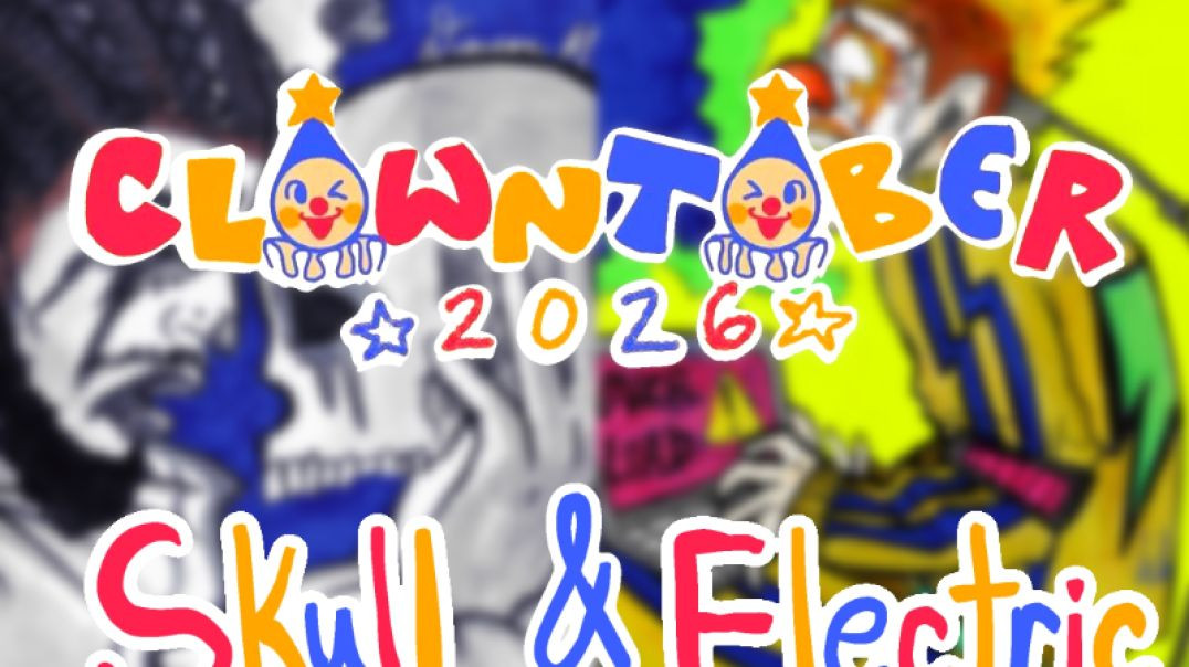 ⁣Clownntober Days 13 and 14 (Skull and Electric)