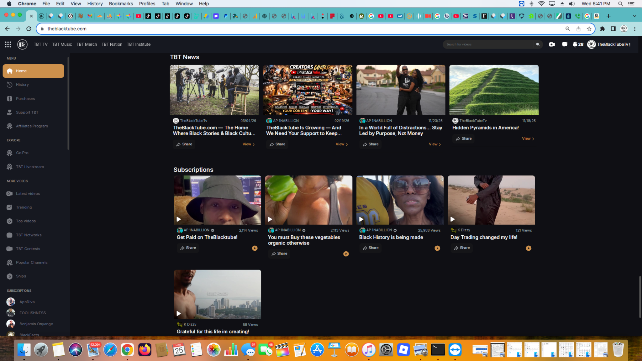 The Black Tube App TikTok account